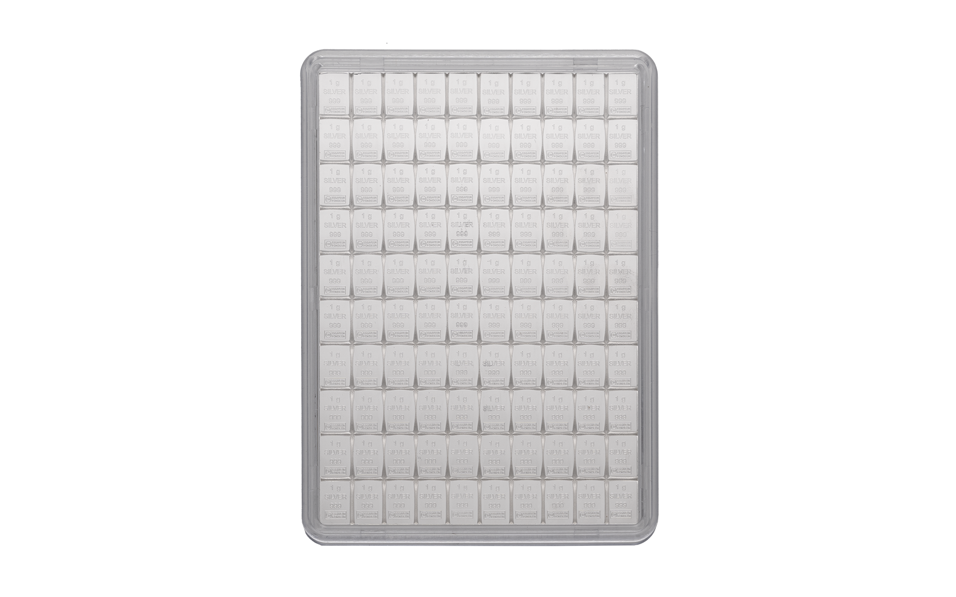 100 g (100 x 1 g) Silber Tafelbarren