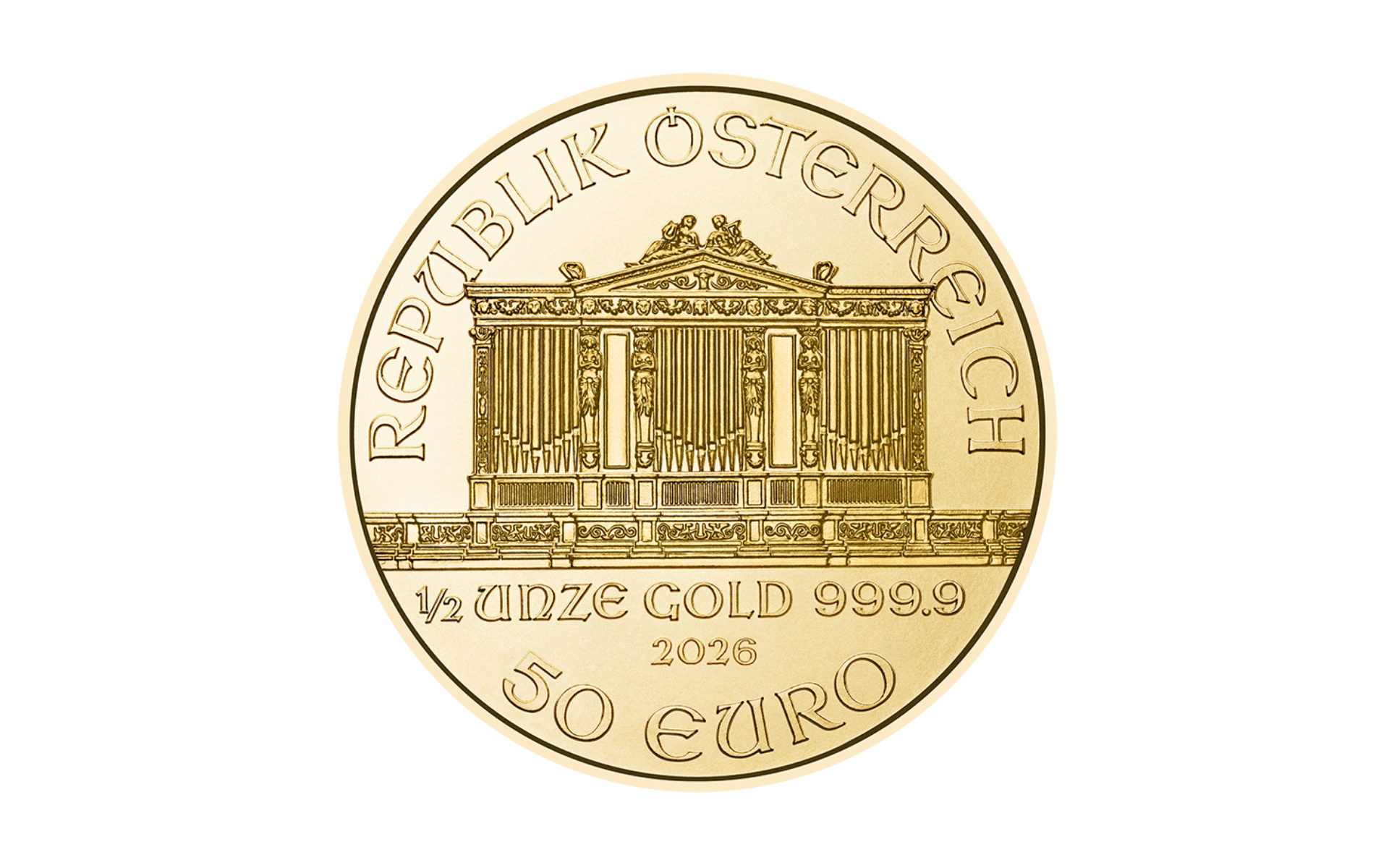 1/2 Unze (oz) Wiener Philharmoniker Neuware Jahrgang 2026