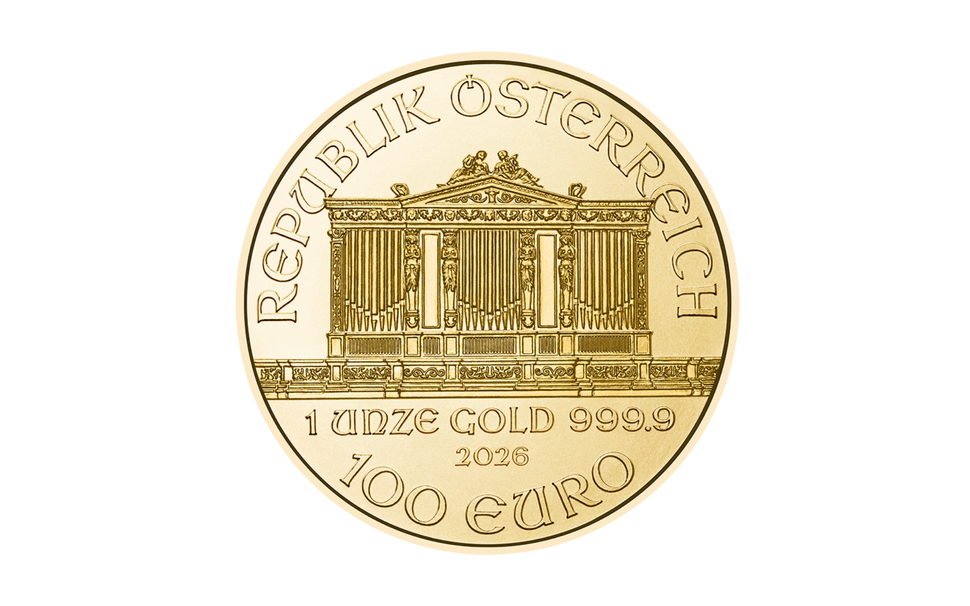 1 Unze (oz) Gold Wiener Philharmoniker Neuware Jahrgang 2026