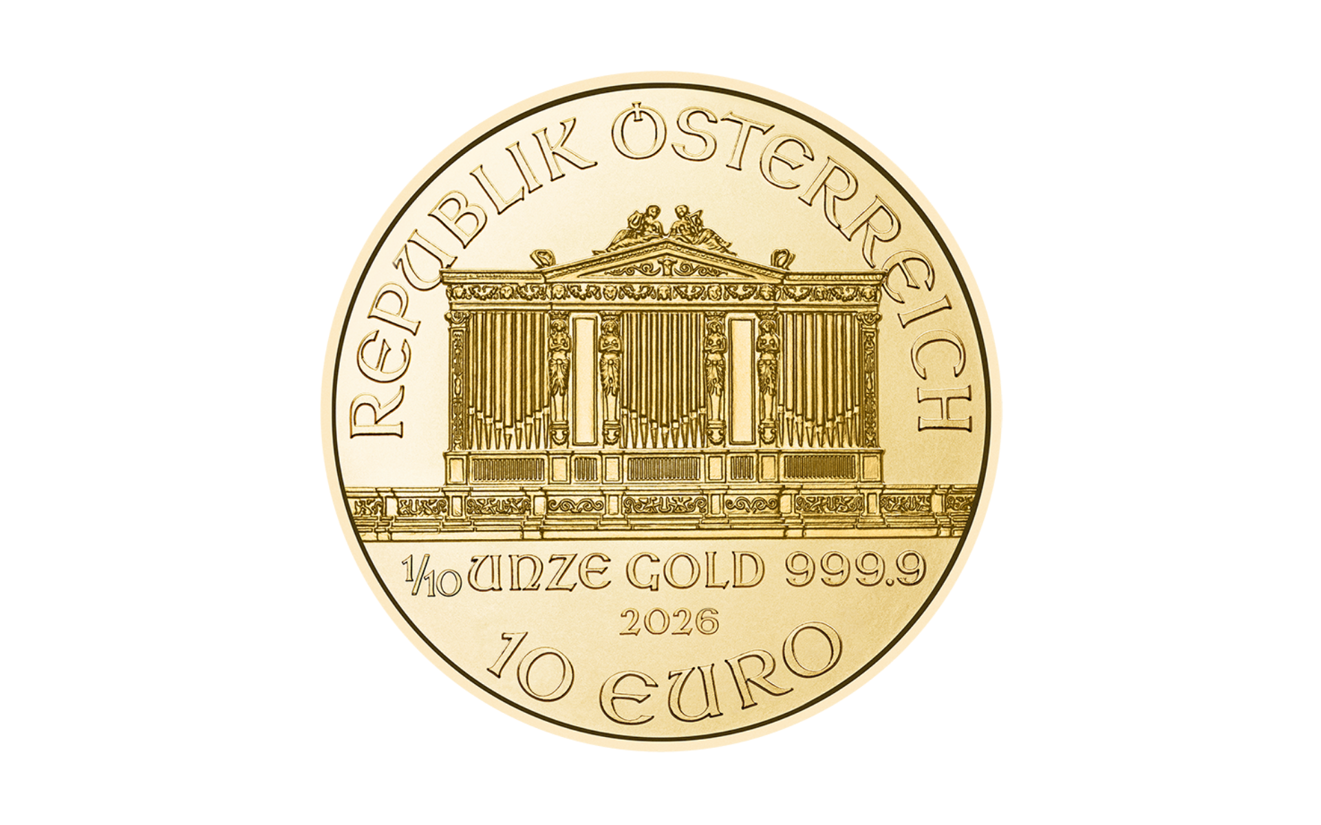 1/10 Unze (oz) Wiener Philharmoniker Neuware Jahrgang 2026