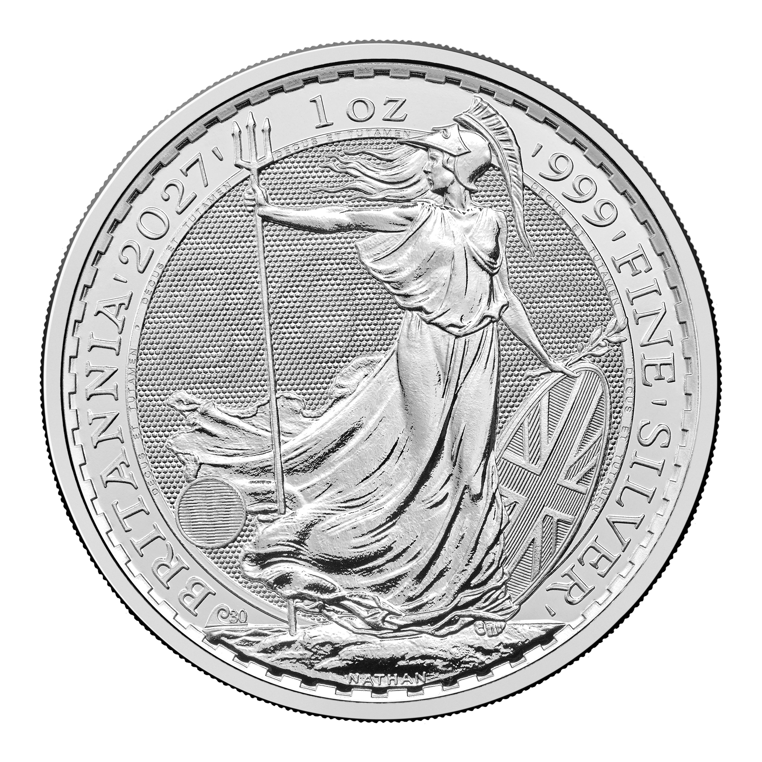 1 Unze (oz) Britannia Silber Neuware "King Charles III." Jahrgang 2027