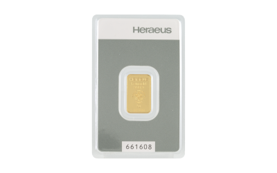 5 g Heraeus Goldbarren Neuware