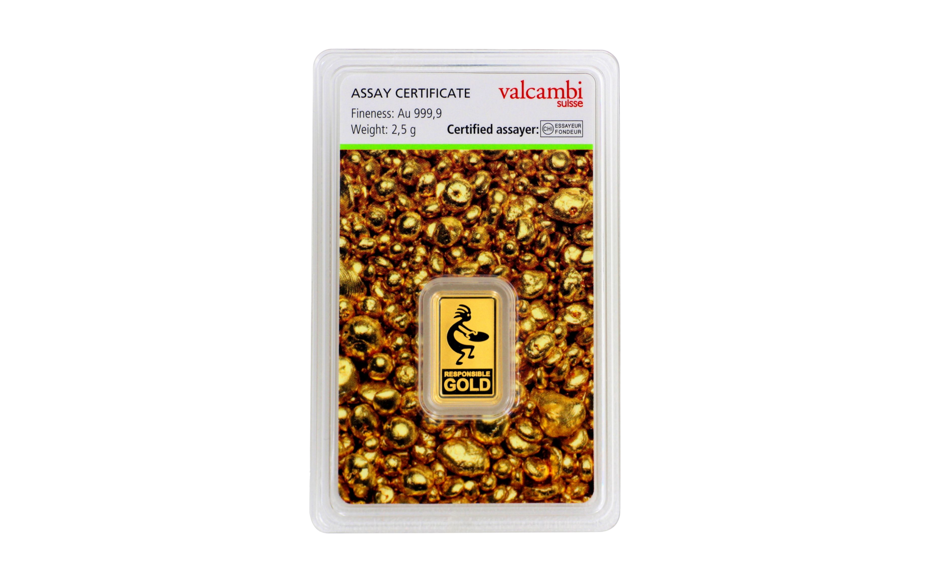 2,5 g Valcambi Responsible Goldbarren