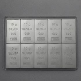 100 g (10 x 10 g) Silber Tafelbarren
