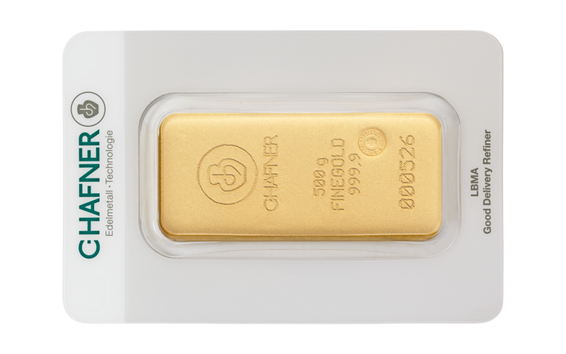 Gold kaufen: 500 g Gold aus der Prägeanstalt C. Hafner - Rheinische