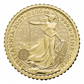 1/10 Unze (oz) Gold Britannia Neuware Jahrgang 2027 "King Charles III."