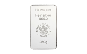 250 g Silberbarren Neuware